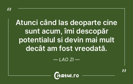 Atunci când las deoparte cine sunt acum...