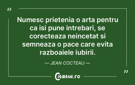 Numesc prietenia o arta pentru ca isi pu...