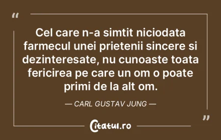 Cel care n-a simtit niciodata farmecul u...