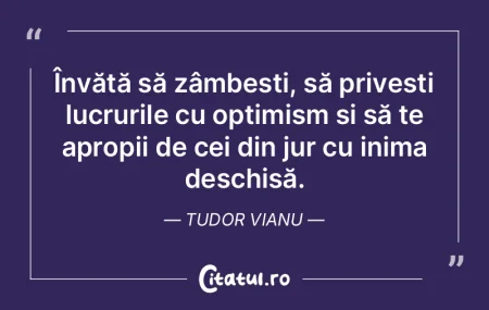 Învăță să zâmbești, să privești...