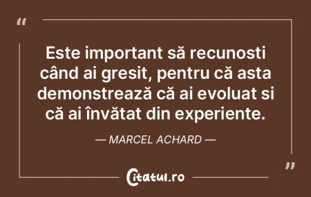 Este important să recunoști când ai g...