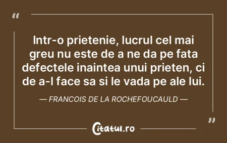 Intr-o prietenie, lucrul cel mai greu nu...