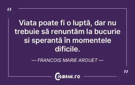 Viața poate fi o luptă, dar nu trebuie...