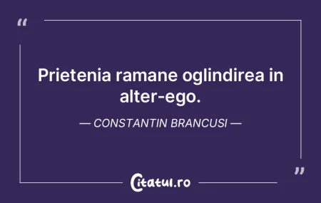 Prietenia ramane oglindirea in alter-ego...