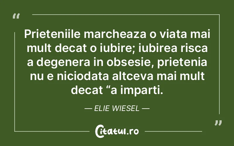 Citat Elie Wiesel - citate prietenie