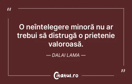 O neînțelegere minoră nu ar trebui s�...