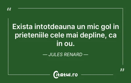 Exista intotdeauna un mic gol in prieten...