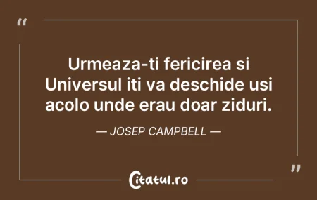 Urmeaza-ti fericirea si Universul iti va...