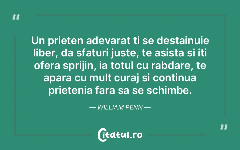 Citat William Penn - citate prietenie