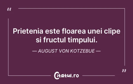 Prietenia este floarea unei clipe si fru...