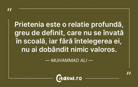 Prietenia este o relație profundă, gre...