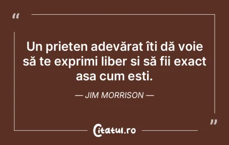 Un prieten adevărat îți dă voie să ...