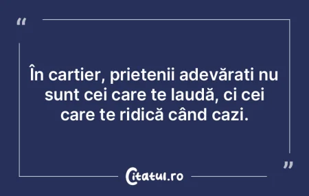 În cartier, prietenii adevărați nu su...