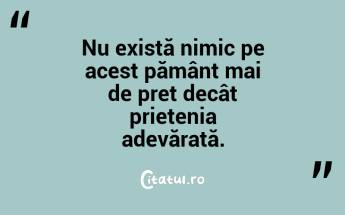 Nu există nimic pe acest pământ mai de preț decât prietenia adevărată.  ...