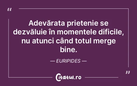 Adevărata prietenie se dezvăluie în m...