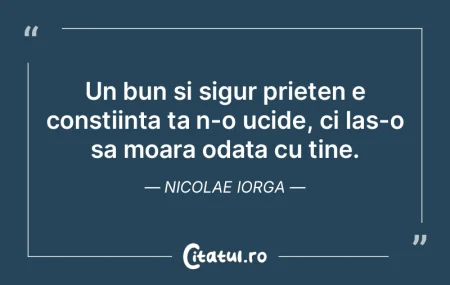Un bun si sigur prieten e constiinta ta ...