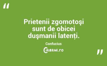 Prietenii zgomotoşi sunt de obicei duşmanii latenţi. Confucius...