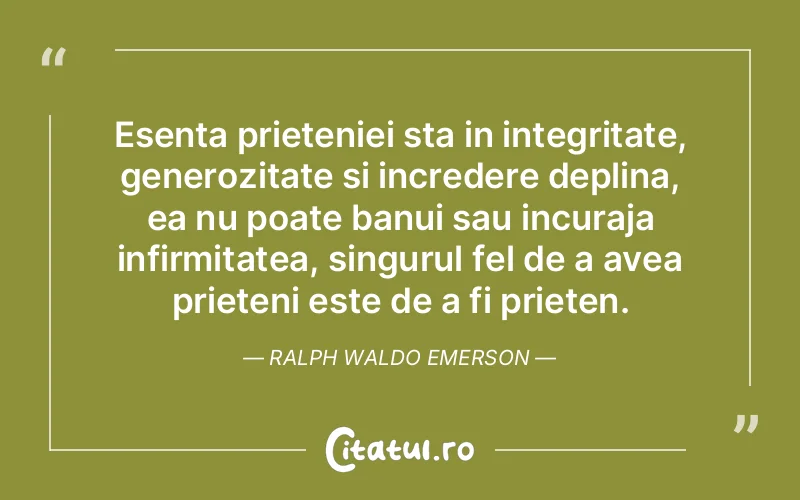 Citat Ralph Waldo Emerson - citate prietenie