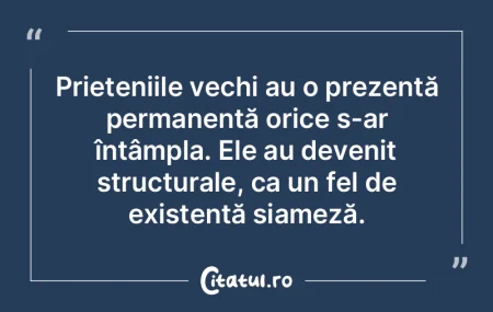 Prieteniile vechi au o prezență perman...