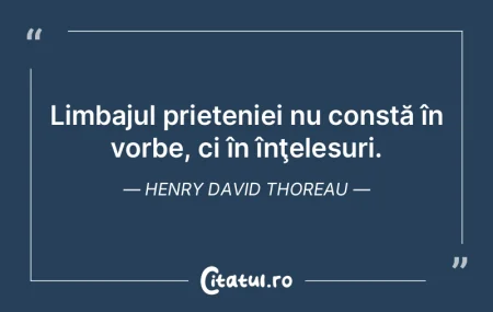 Limbajul prieteniei nu constă în vorbe...