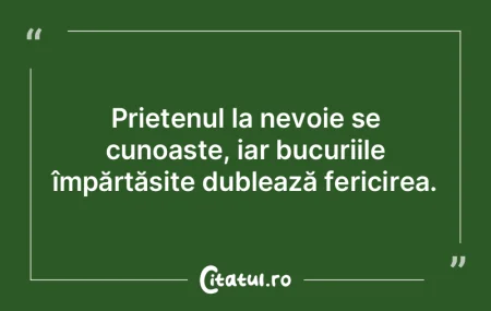 Prietenul la nevoie se cunoaște, iar bu...