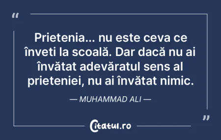 Prietenia... nu este ceva ce înveți la...