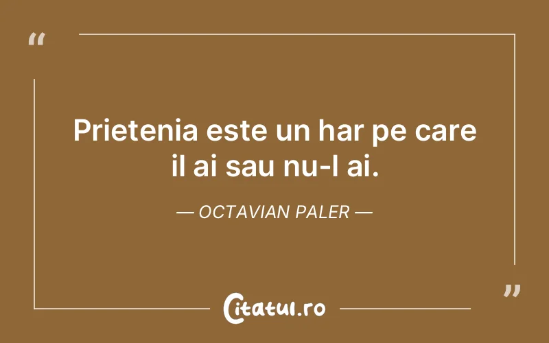 Citat Octavian Paler - citate prietenie
