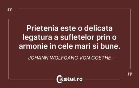 Prietenia este o delicata legatura a suf...