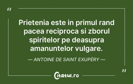 Prietenia este in primul rand pacea reci...