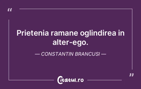 Prietenia ramane oglindirea in alter-ego...