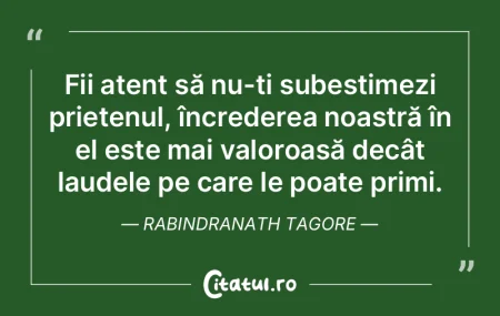 Fii atent să nu-ți subestimezi prieten...