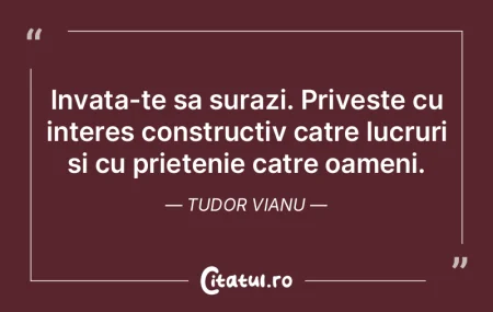 Invata-te sa surazi. Priveste cu interes...