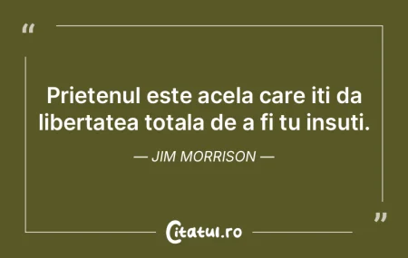 Prietenul este acela care iti da liberta...