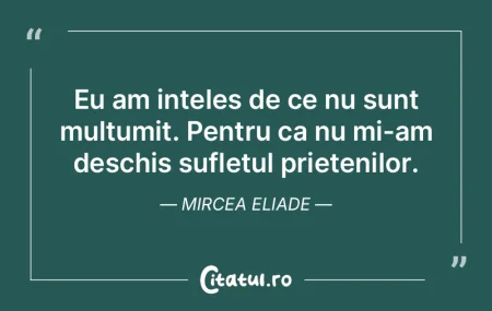 Eu am inteles de ce nu sunt multumit. Pe...