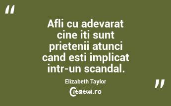 Afli cu adevarat cine iti sunt prietenii atunci cand esti implicat intr-un scandal. Elizabeth Taylor...