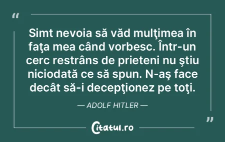 Simt nevoia să văd mulţimea în faţa... Simt nevoia să văd mulţimea în faţa...