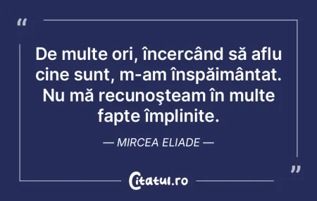 De multe ori, încercând să aflu cine ...