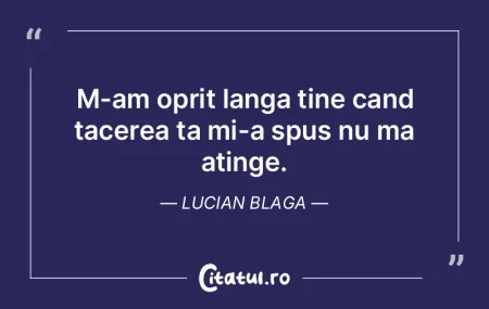M-am oprit langa tine cand tacerea ta mi... M-am oprit langa tine cand tacerea ta mi...