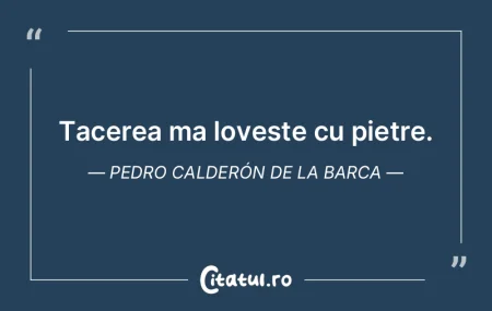 Tacerea ma loveste cu pietre. Pedro Cald...