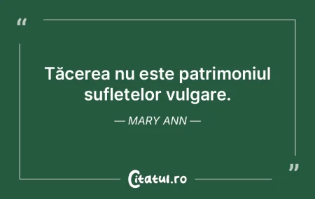 Tăcerea nu este patrimoniul sufletelor ... Tăcerea nu este patrimoniul sufletelor ...
