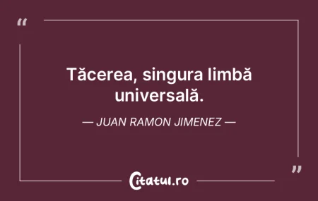 Tăcerea, singura limbă universală. Ju... Tăcerea, singura limbă universală. Ju...