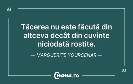 Tăcerea nu este făcută din altceva de... Tăcerea nu este făcută din altceva de...
