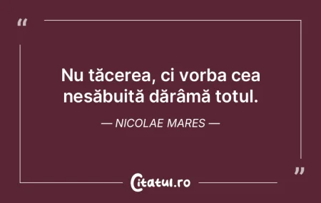 Nu tăcerea, ci vorba cea nesăbuită dÄ... Nu tăcerea, ci vorba cea nesăbuită dÄ...