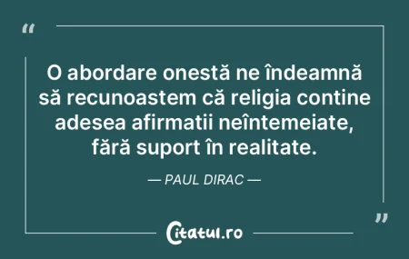 O abordare onestă ne îndeamnă să rec...