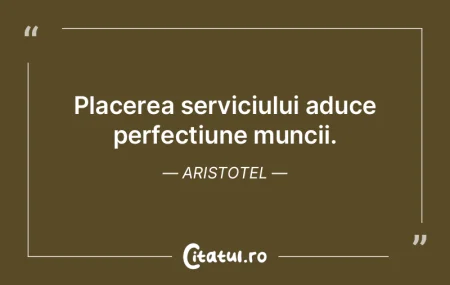 Placerea serviciului aduce perfectiune m... Placerea serviciului aduce perfectiune m...