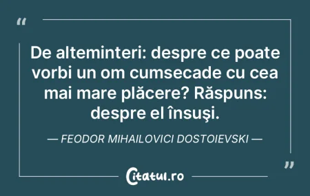 De alteminteri: despre ce poate vorbi un... De alteminteri: despre ce poate vorbi un...