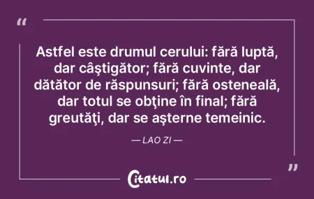 Astfel este drumul cerului: fără luptÄ... Astfel este drumul cerului: fără luptÄ...
