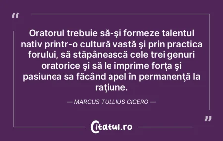 Oratorul trebuie să-şi formeze talentu... Oratorul trebuie să-şi formeze talentu...