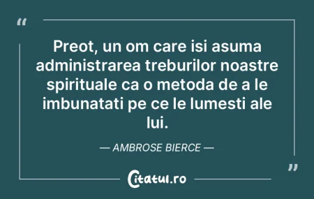 Preot, un om care isi asuma administrare...