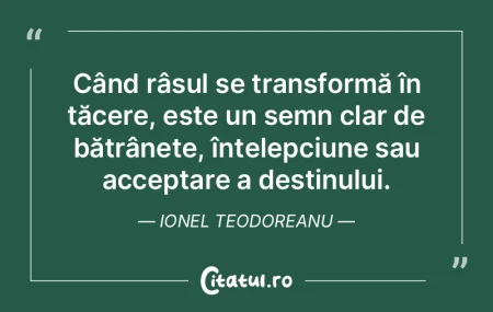 Când râsul se transformă în tăcere,...